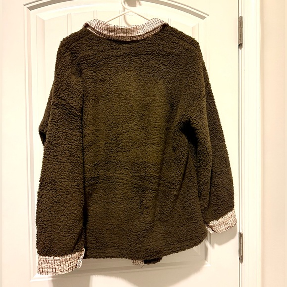 Cozy Brown Sherpa Tweed Jacket NEW S/M - Picture 3 of 9